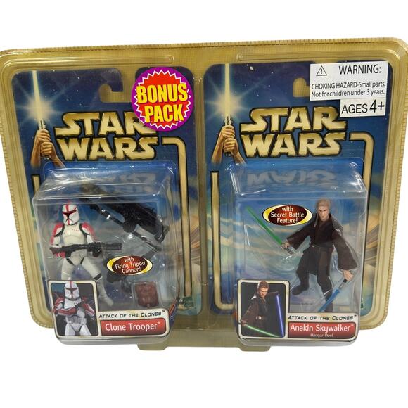Star Wars Attack Of The Clones Bonus Pack Clone Trooper & Anakin Skywalker 2002 - Picture 1 of 8